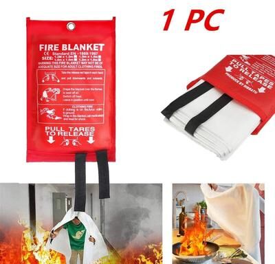 Drop Dash Deals Emergency Fire Blanket Fiberglass Fire Retardant Blanket For Home, Kitchen, Grill, And Outdoor Use 1 pc