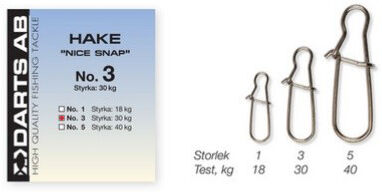 Darts Hake Nice Snap (Storlek & Antal: #5 10 Pack)