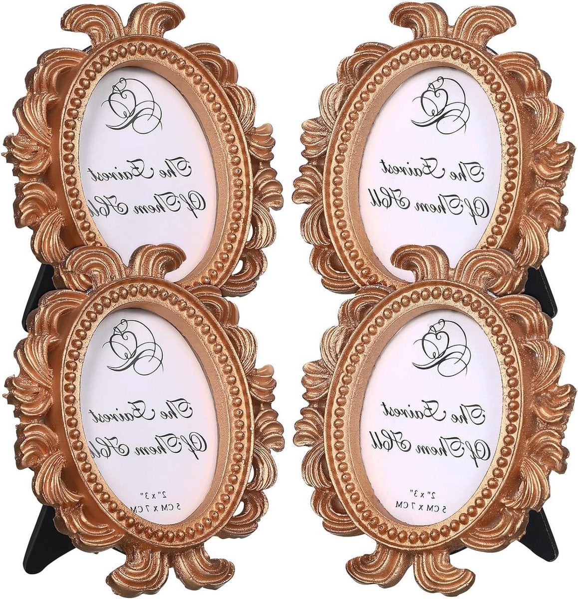 Mini Fotolijstjes Set Vintage Decoratie Goud - 9x8 cm