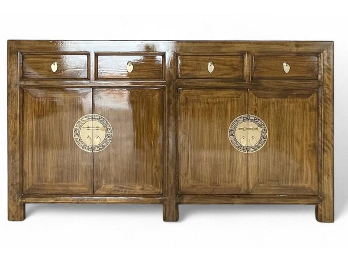 OPIUM OUTLET Sideboard Vintage Kommode Buffet fernöstlich (Asia Möbel komplett montiert, chinesisch asiatisch orientalisch), Schrank Hochzeitsschrank Anrichte