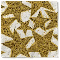 Sovie HORECA Serviette Gitte in Gold-Schwarz aus Tissue 33 x 33 cm, 100 Stück - Weihnachten Mitteldecke