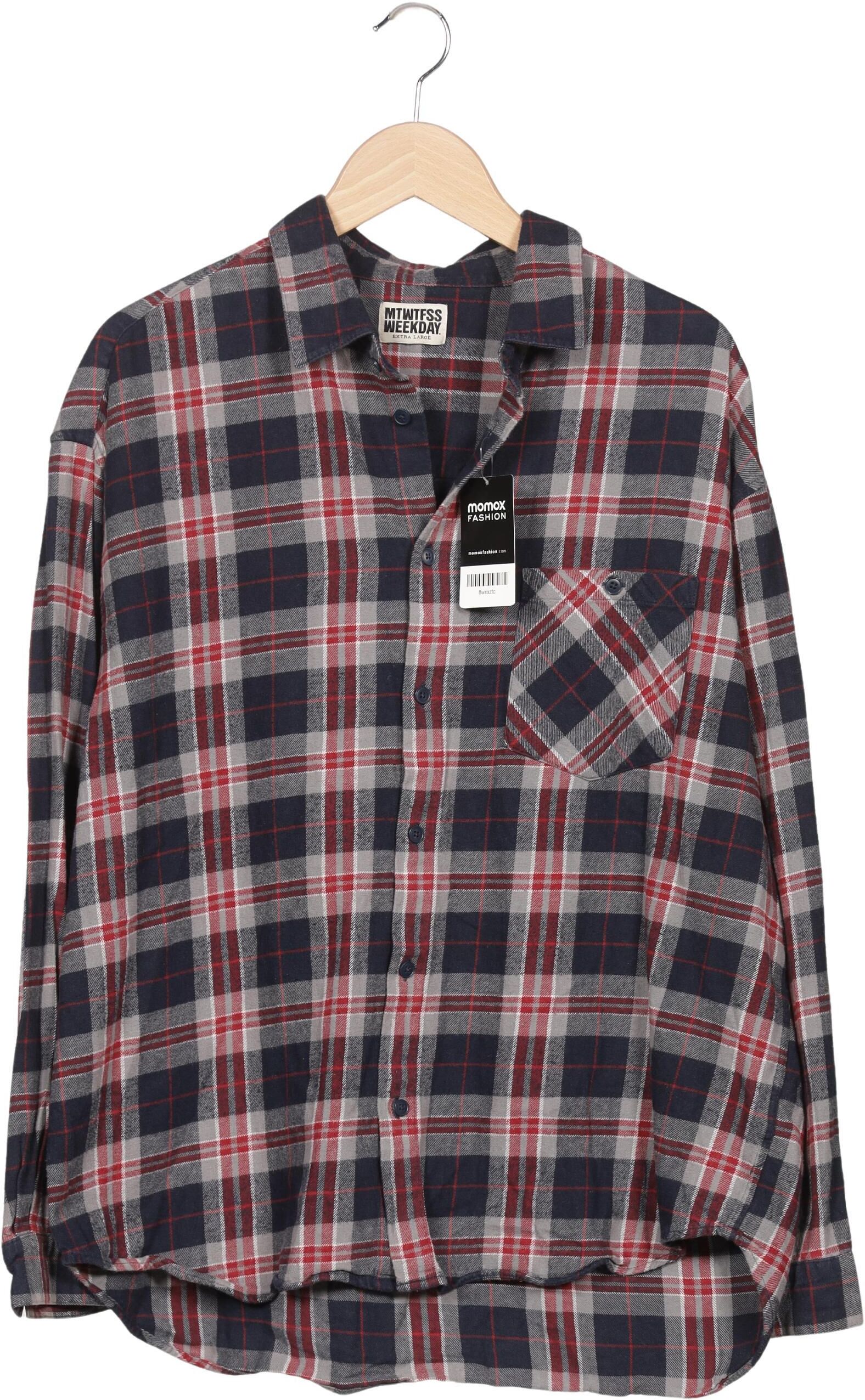 Weekday Herren Hemd, Mehrfarbig, Gr. XL, Baumwolle - Second Hand