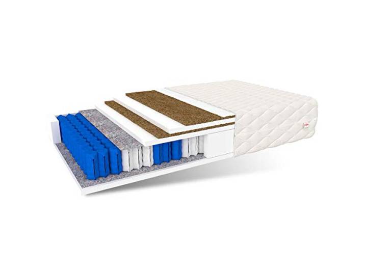 FDM Matratze CRETE 180x200 hochwertige 7-Zonen Taschenfederkernmatratze Härtegrad H5/H3 2x kokos polyurethanschaum polyester 27 cm hohe, King
