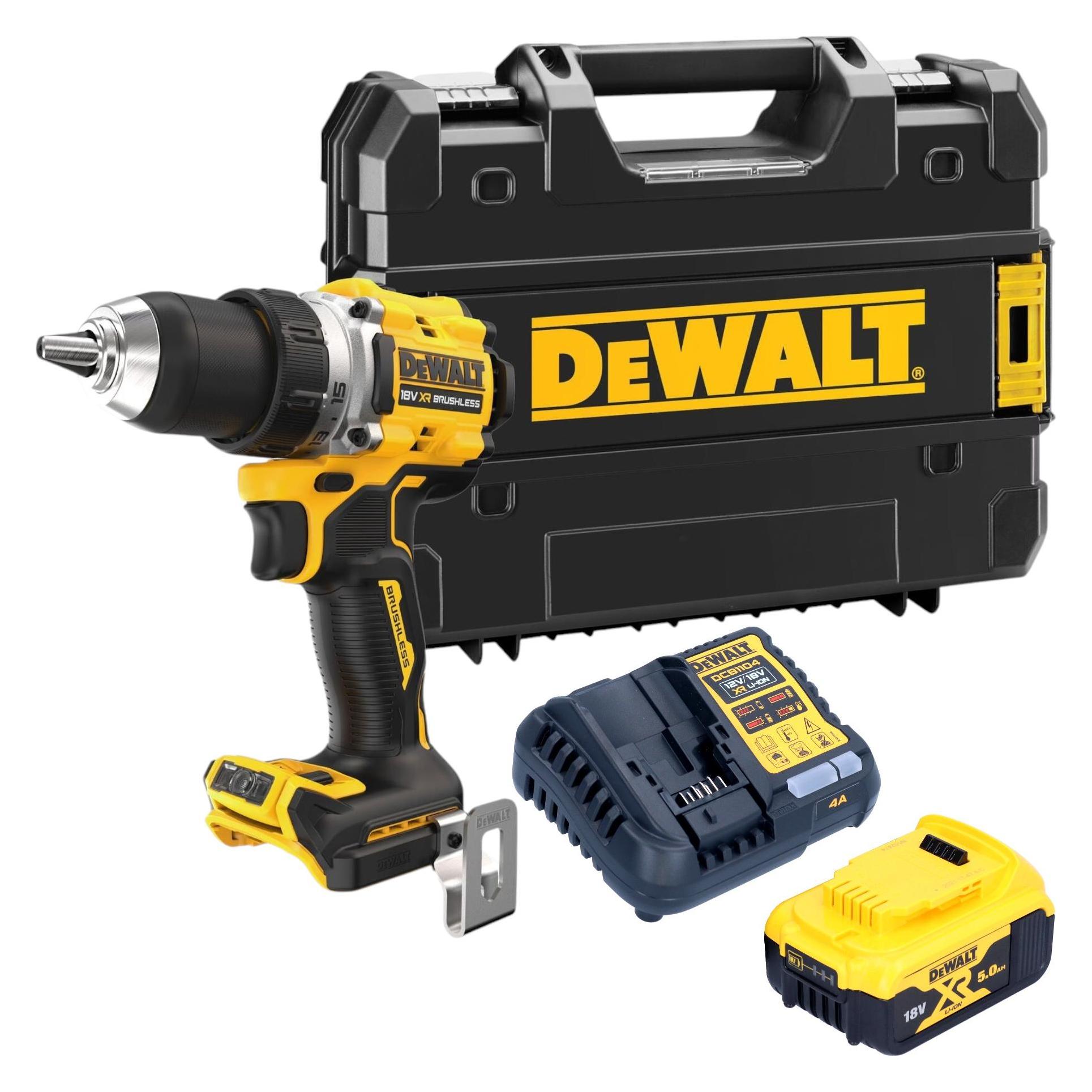DeWalt DCD 800 P1T Akku Bohrschrauber 18 V 90 Nm Brushless + 1x Akku 5,0 Ah + Ladegerät + TSTAK (Bohrschrauber) (56323069)