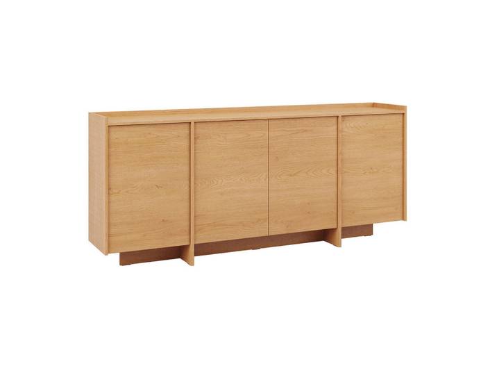 Petits-meubles Sideboard Japandi Holz, Braun, Holzwerkstoff, 200.1x89.6x38 cm, Kleinmöbel, Kommoden, Sideboards