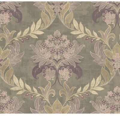 Seabrook Designs Wynnewood Damask Unpasted Wallpaper