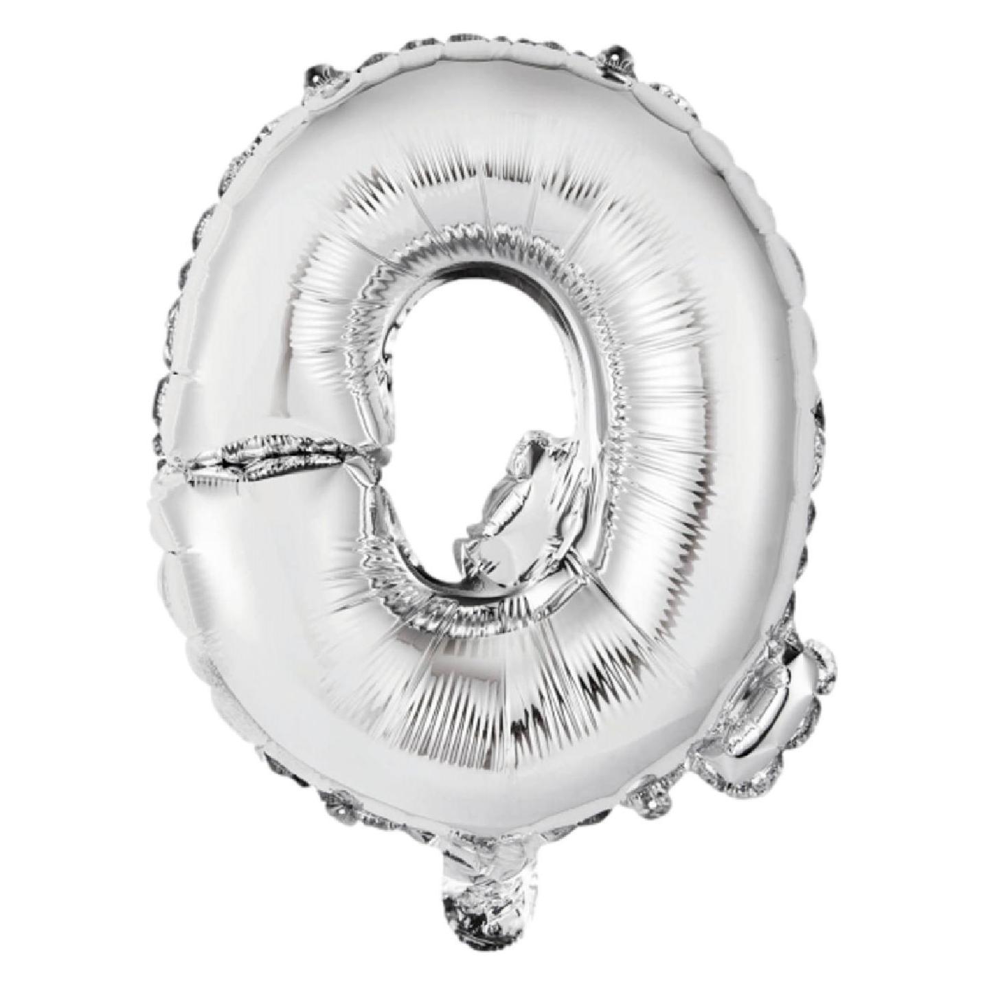 Riethmüller Mini Buchstabe Q Silber Folienballon N16 verpackt (5x) (9909624)
