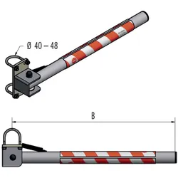 Hailo Professional Sicherheitsschranke, Edelstahl 1.4301 Breite 575 mm