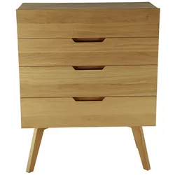 Kommode Dweller aus Eichenholz, modern skandinavisch, natur, 4 Schubladen, geölte Oberfläche