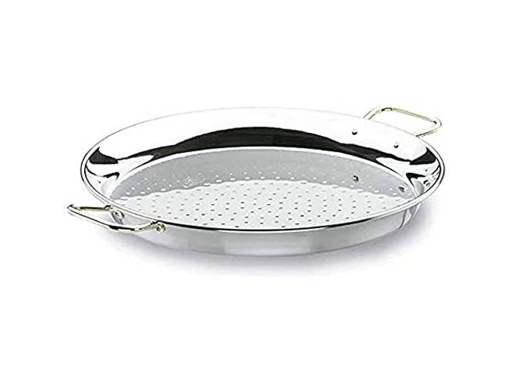 LACOR 60155 Paellapfanne, Edelstahl 18/10 55 cm Aus lebensmittelechtem Edelstahl gefertigt; hohe Korrosionsbeständigkeit und Haltbarkeit im täglichen Gebrauch