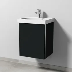 Sanipa 3way Waschtischunterbau zu Geberit Acanto Waschtisch mit 1 Tür, Vulkan-Matt BP4131V