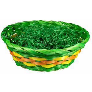 Böttcher-AG Osterkörbchen Bambuskorb, bunt, Korb mit grünem Ostergras, Ø 22cm