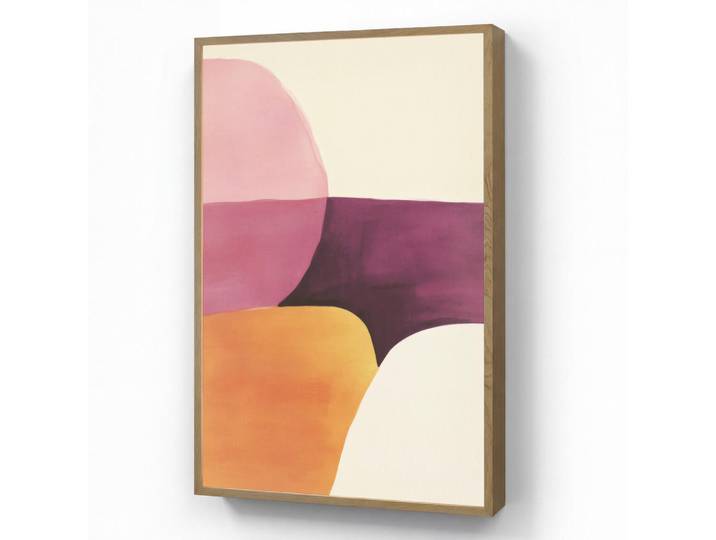 OnlyWow Wandleuchte MIT Akku Formen - Abstrakt - Farbenfroh 70x100 cm, Rosa, Rechteckig, LED integrated, 70x100x8 cm, Lampen & Leuchten, Innenbeleuchtung, Wandleuchten