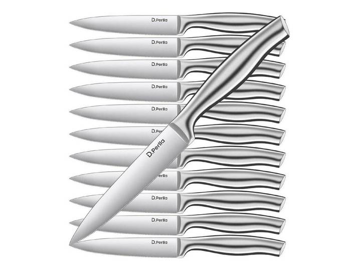 LuxusKollektion Steakmesser Steakmesser Set Edelstahl 12teilig Schärfer 12PCS