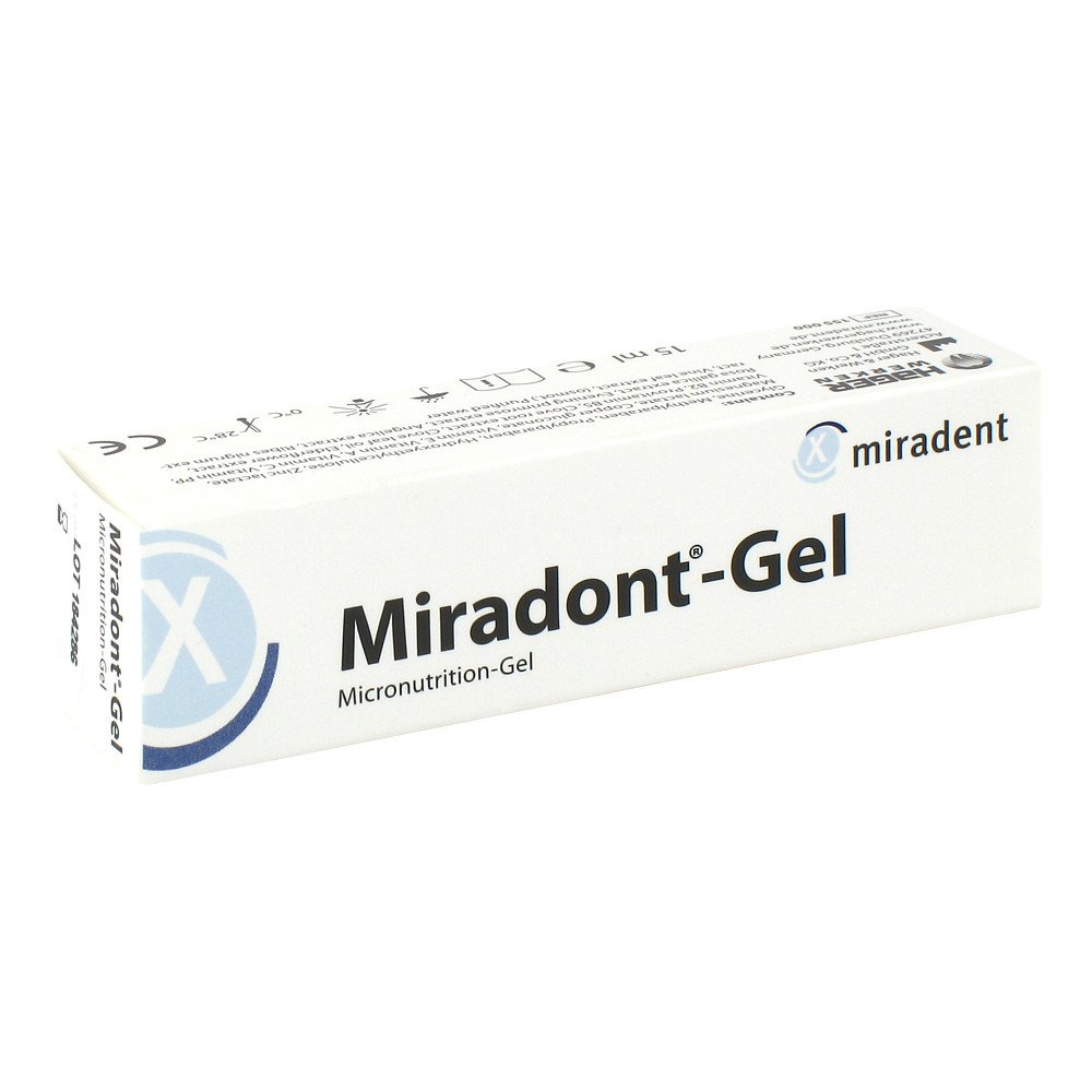 Megadent Deflogrip Gerhard Reeg GmbH Miradont-gel Micronährmittel zur, zum lokalen Anwendung 02207691