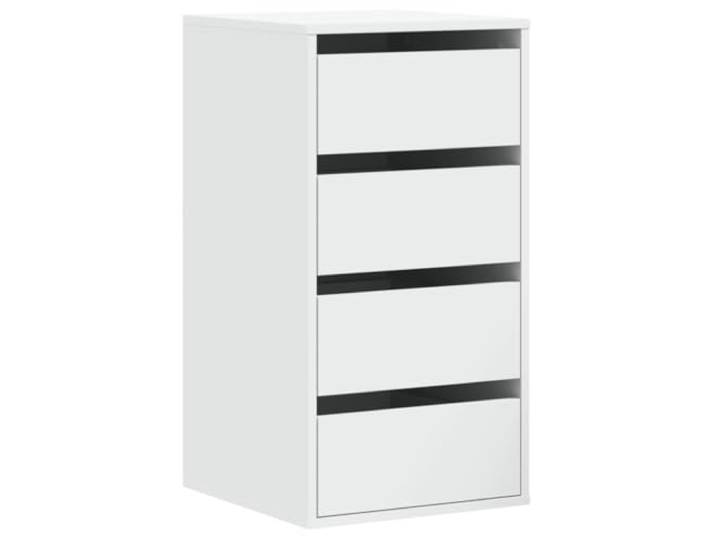 HBBMGYD Eckkommode, Weiß, 40 x 41 x 76 cm, Holz, 4 Schubladen Zeitlose Optik, glatte Oberfläche, feuchtes Tuch abwischen, tägliche Aufbewahrung, Wandbefestigung inklusive