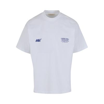 T-Shirt ANOTHER COTTON LAB "Another Cotton Lab Espresso Society T-Shirt", Herren, Gr. M, weiß, 100% Baumwolle, bedruckt, oversize, Rundhals, Shirts T-Shirt