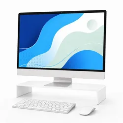 Relaxdays Monitorständer Acryl Weiß
