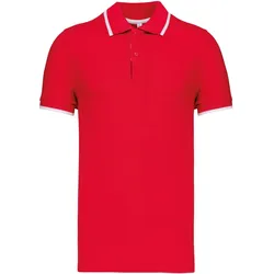 Kariban Herren Kontrast Piqué Polo K245 red/white/navy 3XL