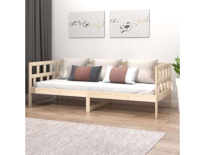 Multifunktionales Gästebett Massivholz Kiefer rustikal Braun 80x200 cm Tagesbett Massivholz Kiefer 80x200 cm Schlafsofa Gästebett mit Lattenrost Multifunktionales Sofabett Naturholz für