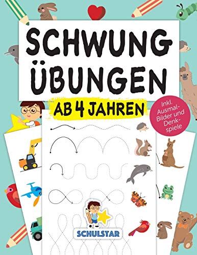 Nadine Brand - Schwungübungen ab 4 Jahren: Erste Schwünge, um Schreiben, Lesen & Zeichnen zu lernen. Großer A4 Vorschulblock ab Kindergarten & Vorschule für Konzentration, Feinmotorik & Augen-Hand-Koordination - Preis vom 30.09.2026 09:01:18 h