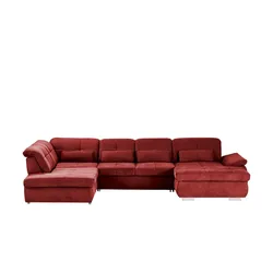 Wohnlandschaft mit Funktion  Perry ¦ rot ¦ Maße (cm): B: 374