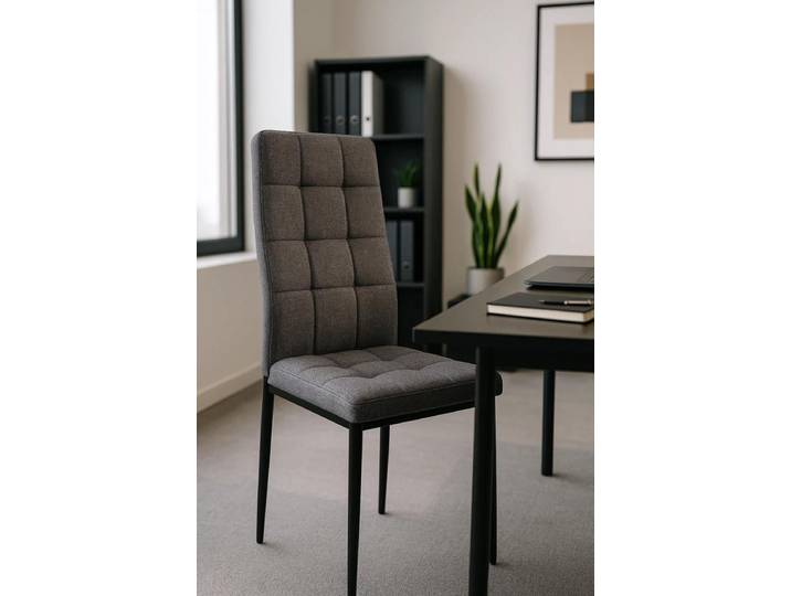 4er Set Lan Stoff Stühle - Gris dunkel