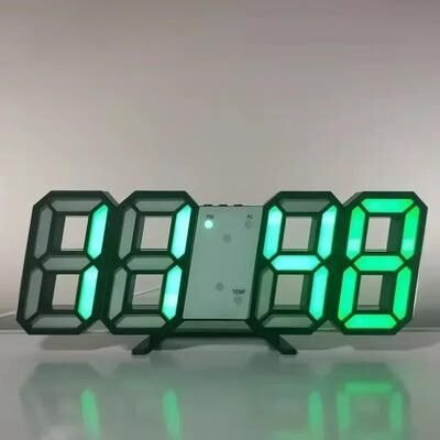 Inspired Living SmartGlow 3D LED Digital Wall Clock With Alarm & Temperature Display 5