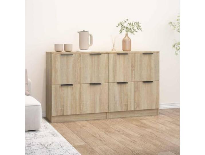 HEFZGDB Sideboards 2 STK. Sonoma Eiche 60x30x70 cm: Minimalistische Sideboards für Zuhause mit reichlich Stauraum, multifunktionale als Konsolenschrank aus pflegeleichtem Holzwerkstoff
