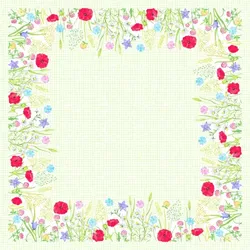 Airlaid Tischdecke wasserabweisendem Pearl Coating Susanne, 80 x 80 cm, 15 Stück - Mank - Floral Sommerwiese