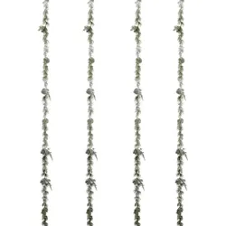 CREATIV green künstliche Pflanze Zederngirlande mit Zapfen, 180 cm, frost, 4er Set