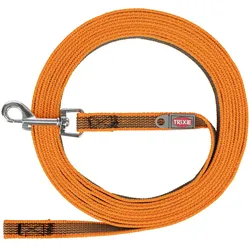 Trixie Smycz tropiąca, dla psa, gumowana, S–M: 15 m/15 mm, pomarańczowa (Hund, Allgemein), Halsband + Leine
