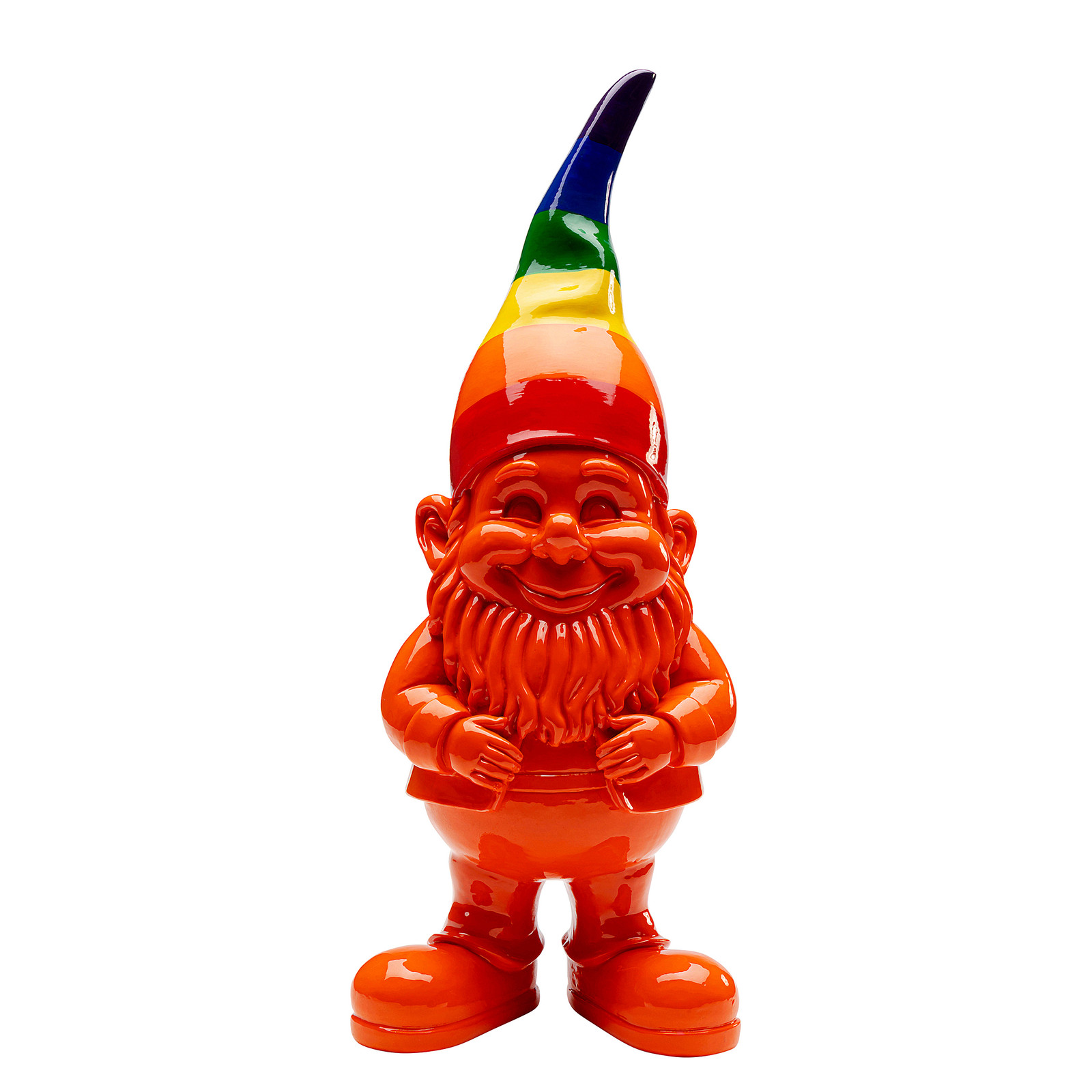 home24 Decoratief beeldje Kabouter Rainbow oranje/oranje, Hoogte: 46 cm