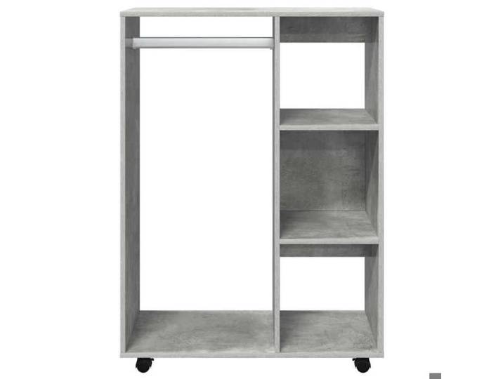 Soldes d'automne Meuble vêtements Gris - Garde-robe - Grand espace - Armoire penderie - gris béton - 80x40x110cm - Bois d'ingénieri