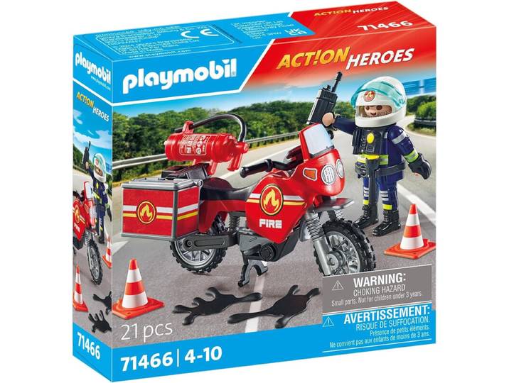 PLAYMOBIL Set Pompiers et Moto
