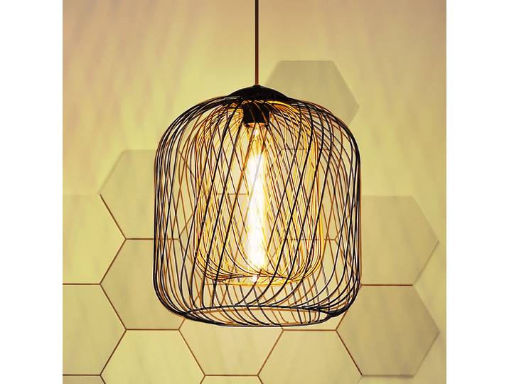 Suspension Dichti - Type D Ø 35cm Noir/Noir Matériau : Métal Surface en métal : Laqué Type de métal : Fer LED E27