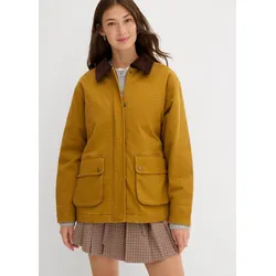 bonprix Oversize-Parka, braun, Gr.40, Gefütterter Oversize-Parka mit Cordkragen und Taschen, 98% Baumwolle