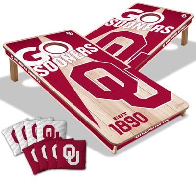 Skip's Garage Oklahoma Sooners NCAA 2x4 Cornhole Board Set