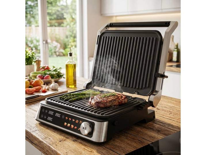 Kontakt-Grill mit Display und 2-Temperaturzonen, 2000W