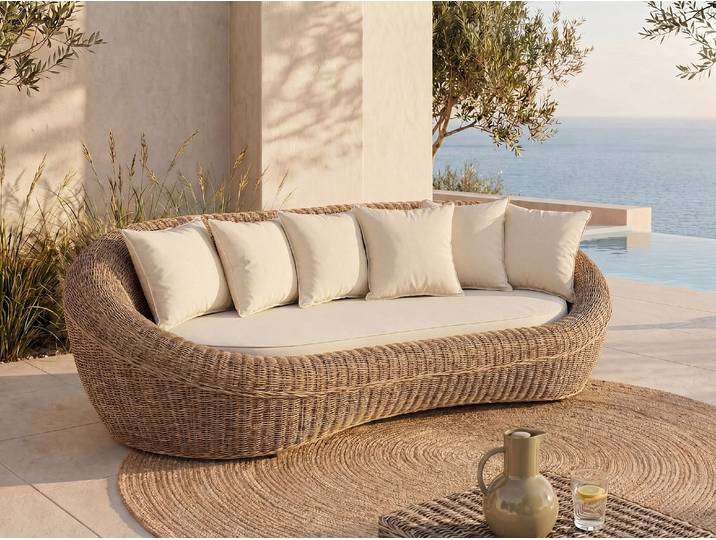 Gartensofa 3-Sitzer- Polyrattan - Braun - WHITEHEAVEN von MYLIA