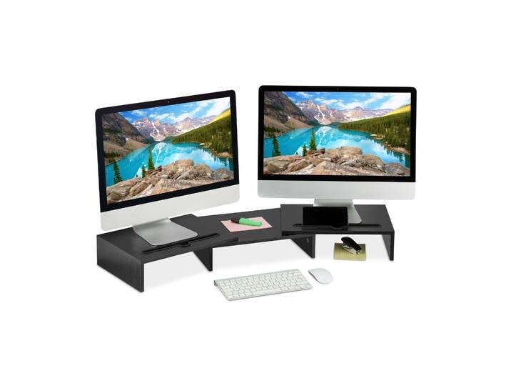 Monitorständer für 2 Monitore Schwarz