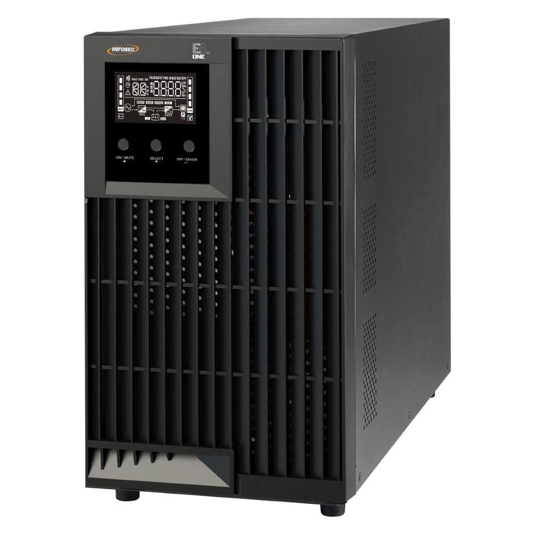 Infosec Onduleur E4 PRO ONE 1500 VA (3000 VA, 2700 W, Online-Doppelwandler USV) (67692)