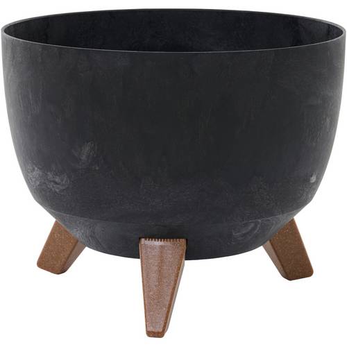 Siena Garden OSLO STONE LA880-71Pflanzgefäß Polypropylen Beton-Optik, Schwarz