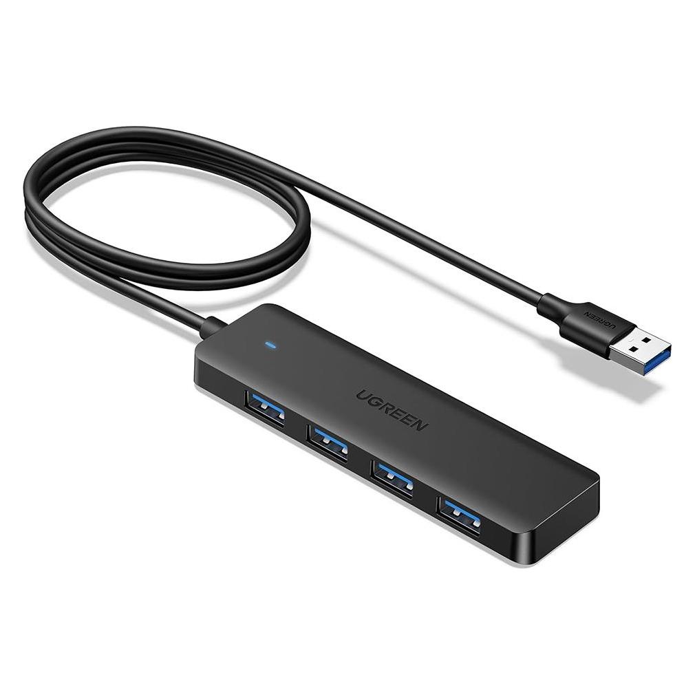 Ugreen HUB CM219 35574 with 4 USB-A 3.0 ports and USB-A 3.0 cable 1m - black (USB-A, 4 Ports) (35574-ugreen)