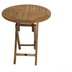 Zebra Poker Tisch rund 70x74cm aus Teakholz klappbar