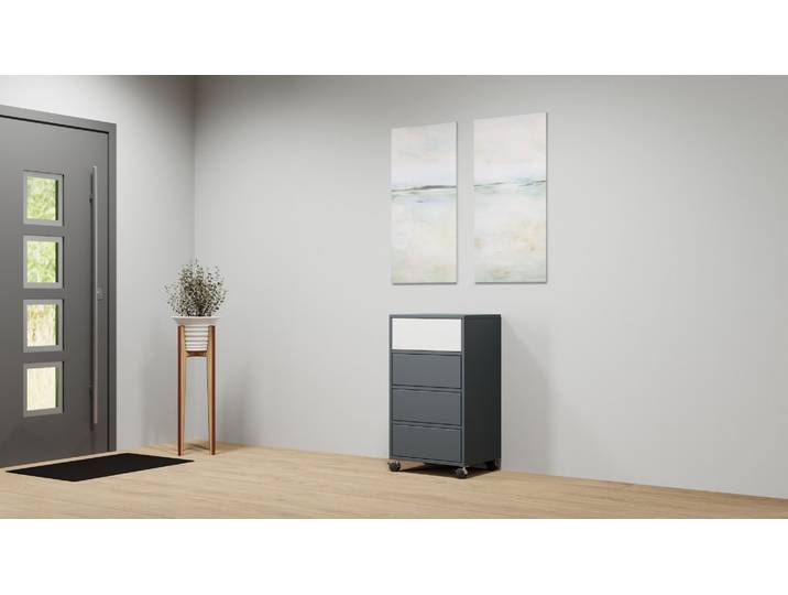 Schlichter Container nach Maß MDF Lackiert Anthrazit­grau RAL&nbsp;7016