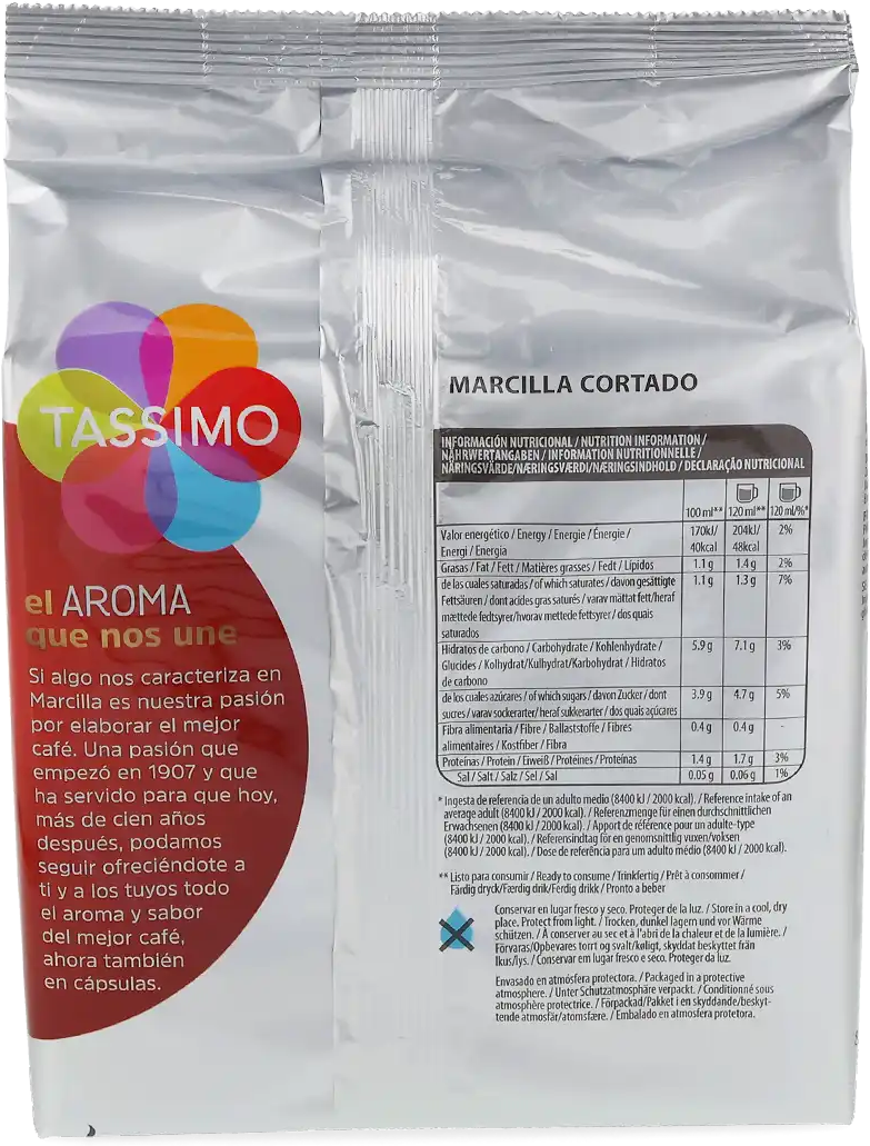 Marcilla   Cortado - 16 Capsules de café pour Tassimo - Cortado - Compatible Tassimo