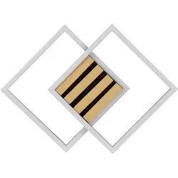 Brilliant, Deckenleuchte, LED Deckenleuchte, 37,5x37,5 cm, 3400 lm, 3000K, schwarz, Holzdekor (3400 lm)