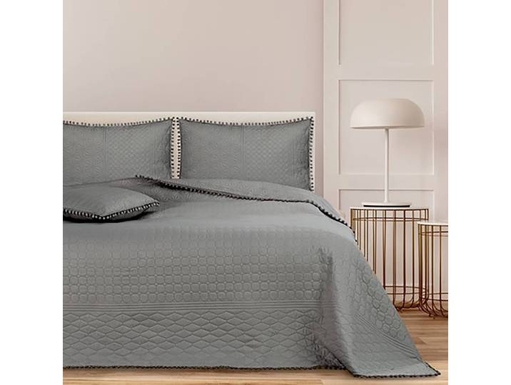 Tagesdecke 220 x 240cm Grau/Grau Polyester