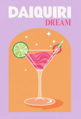 Inspire Picks Colorful Cocktail Canvas Posters Trendy Bar Cart & Whiskey Wall Art Prints 13 20x30cm